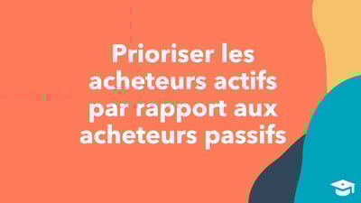 Prioriser les acheteurs actifs par rapport aux acheteurs passifs