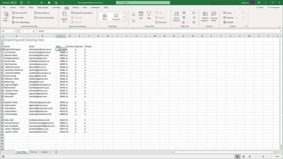 Working With Data in Excel