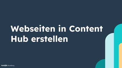 Webseiten in Content Hub erstellen